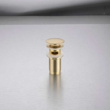 Balneo Brass Click-Clack C Sink Drain Plug with Overflow – Brushed Gold