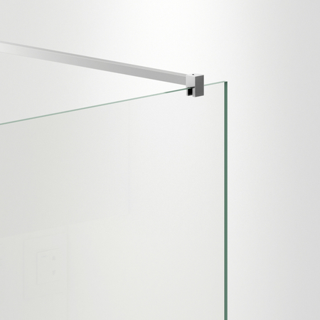 Shower screen Balneo Beira 80 x 200 cm chrome glass transparent 8 mm