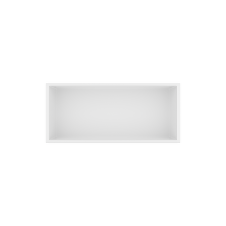 Balneo WALL-BOX ONE White 45x20x10 cm white stainless steel recessed shelf with collar