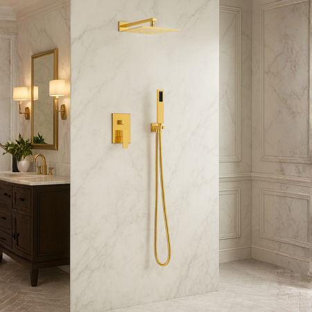 Balneo Cascade shower mixer set of 3 gold