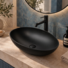 Washbasin SOVELIA Solid Surface Carbon Black