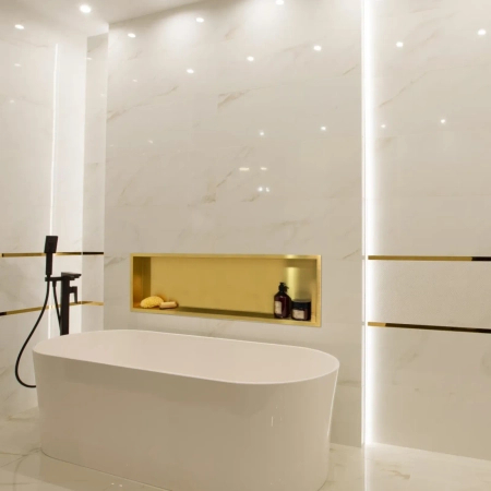 Niche shelf Balneo Wall Box One Gold 90 x 30 x 10 cm gold made of stainless steel with flange
