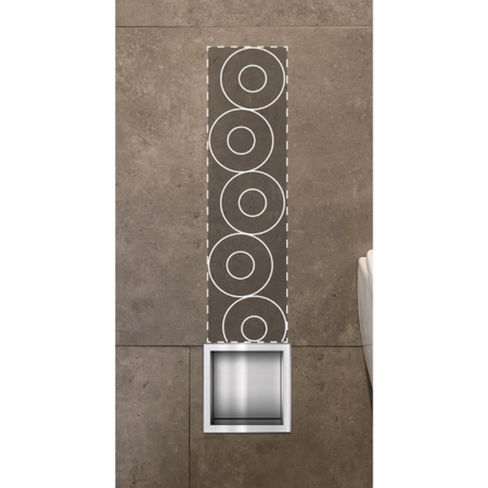 Balneo Wall Box Paper 3 built-in wall paper storage shelf in brushed stainless steel