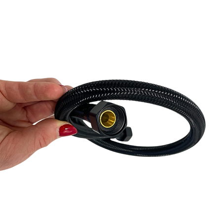 Balneo PEX connection hose in black braided 3/8" x 3/8" 60 cm