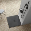 Brodzik z konglomeratu mineralnego Balneo Stone Tray 90 x 90 x 2,5 cm ciemnoszary niski kwadratowy