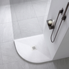 Balneo Stone Tray Composite Shower Tray 80 × 80 × 2.5 cm White Low-Profile Semi-Round