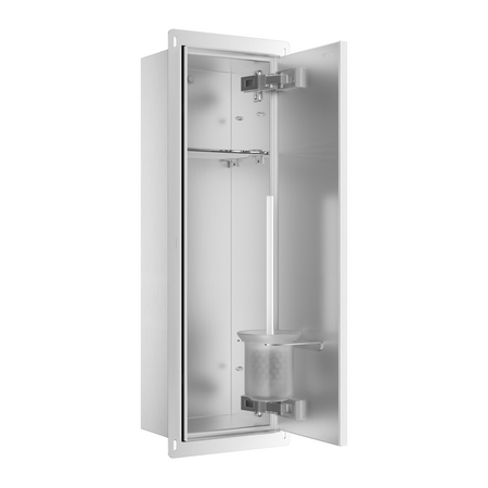 Schowek na szczotkę WC Balneo Wall Box Brush L Tiles prawy do wbudowania w ścianę ze stali nierdzewnej