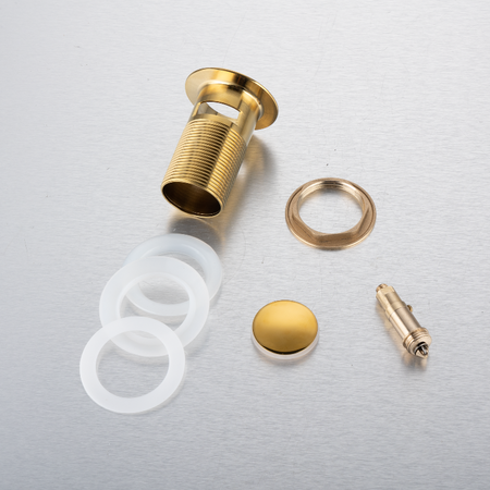 Korek umywalkowy mosiężny Balneo Klik Klak B złoty z przelewem