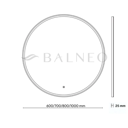 Lustro okrągłe podświetlane Balneo Sun 100 cm