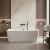 Freestanding bathtub Balneo ROMA NO RIM 170 x 80 cm white acrylic with frame made of stainless steel and 6 stabilizing legs with overflow and white plug