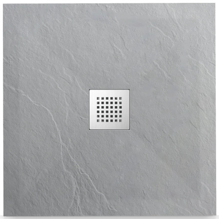 Brodzik z konglomeratu mineralnego Balneo Stone Tray 80 x 80 x 2,5 cm jasnoszary niski kwadratowy