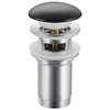 Balneo brass basin plug Klik Klak C black with overflow and ceramic head