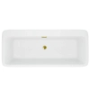 Balneo ROMA freestanding bathtub 170 x 80 cm white acrylic with stainless steel frame and 6 stabilising legs with overflow and mirror gold plug