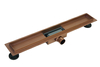Linear drain floor Balneo Duplex Next Copper 60 cm copper double-sided made of stainless steel brushed with low trap and deep sediment trap