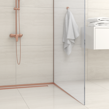 Listwa spadkowa Balneo miedziana podłogowa czołowa 130 cm