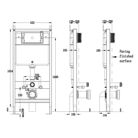 Balneo concealed WC set Fix-Frame Slim Next frame with white Luna Tornado WC bowl