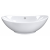 Balneo Zerra 59 × 39 cm White Ceramic Countertop Basin with White Overflow