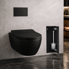 Schowek na szczotkę WC Balneo Wall Box Brush S Black Glass prawy do wbudowania w ścianę ze stali nierdzewnej