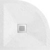Balneo Stone Tray Composite Shower Tray 90 x 90 x 2.5 cm White Low-Profile Semi-Circular