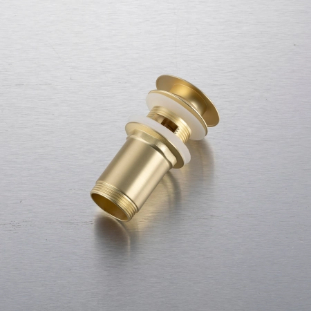 Balneo Brass Click-Clack C Sink Drain Plug with Overflow – Brushed Gold
