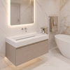 Veloria Solid Surface Washbasin, Coco White, with Linear Drain, 80 cm