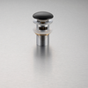 Brass washbasin stopper Balneo Klik Klak A black with overflow with ceramic head