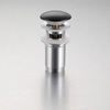 Balneo brass basin plug Klik Klak C black with overflow and ceramic head