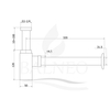 Trap basin brass Balneo white square