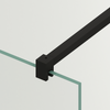 Shower screen Balneo Beira 50 x 200 cm black glass transparent 8 mm