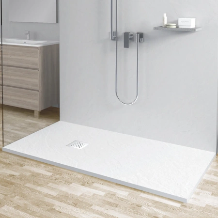 Brodzik kompozytowy Balneo Stone Tray 140 x 80 x 2,5 cm biały niski prostokątny