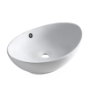 Balneo Zerra 59 × 39 cm white ceramic countertop basin with black overflow.