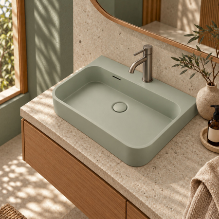 Umywalka BELORIA Solid Surface Pistachio Cream