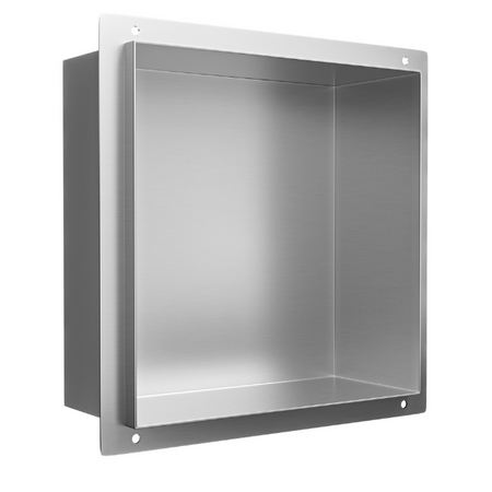 Balneo Wall Box No rim Inox 30 x 30 x 10 cm brushed stainless steel recessed shelf without collar