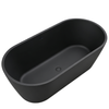 Wanna wolnostojąca VALIA Solid Surface Carbon Black z syfonem i korkiem