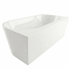 Freestanding bathtub corner right Balneo AVOLA PLUS NO RIM 160 x 75 cm white acrylic with frame made of stainless steel and 6 stabilizing legs with overflow and white plug