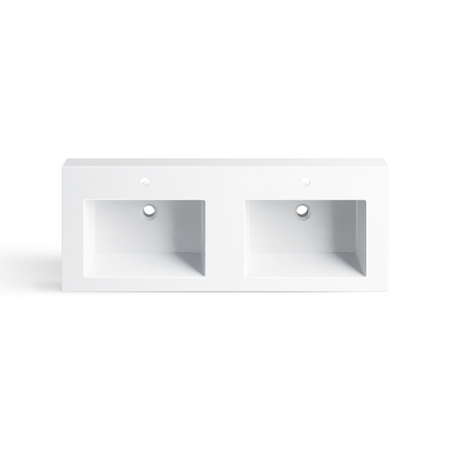 Umywalka nablatowa Balneo Maxi 120 x 46 biała z konglomeratu