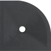 Balneo Stone Tray Composite Semi-Circular Low-Profile Shower Tray, 80 × 80 × 2.5 cm, Dark Gray