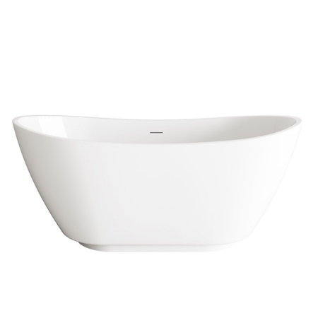 Freestanding bathtub Balneo PARMA NO RIM 170 x 72 cm white acrylic with frame made of stainless steel and 6 stabilizing legs with overflow and white plug