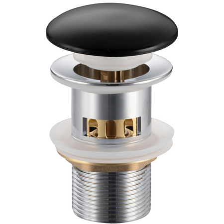 Brass washbasin stopper Balneo Klik Klak F black with basket and overflow