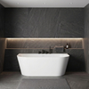 Freestanding bathtub wall-mounted Balneo VIVA PLUS NO RIM 160 x 75 cm white acrylic with frame made of stainless steel and 6 stabilizing legs with overflow and white plug