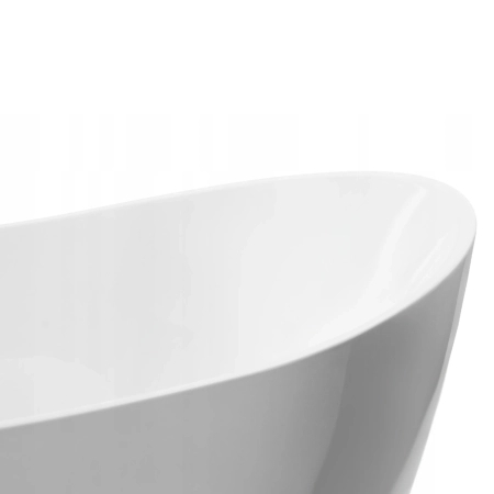 Balneo PARMA freestanding bathtub 170 x 72 cm, white acrylic with a stainless steel frame and 6 stabilizing legs, featuring an overflow and mirror gold drain