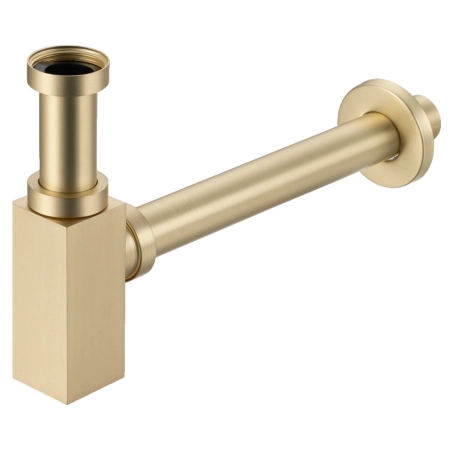 Balneo Brass Washbasin Siphon, Square Gold – Brushed Gold