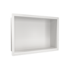 Balneo WALL-BOX ONE White 30x20x10 cm white stainless steel recessed shelf with collar