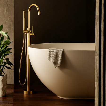 Balneo Cascade bath mixer model 2 shiny gold