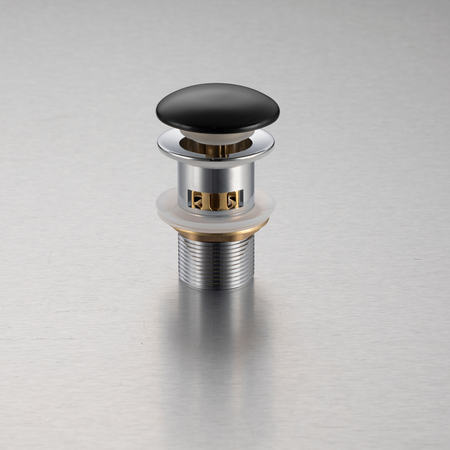 Brass washbasin stopper Balneo Klik Klak F black with basket and overflow