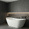 Freestanding bathtub Balneo PARMA NO RIM 170 x 72 cm white grey acrylic with frame made of stainless steel and 6 stabilizing legs with overflow and white plug