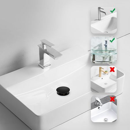 Basin plug brass Balneo Klik Klak E chrome without overflow