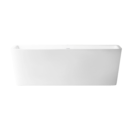 Freestanding bathtub Balneo ROMA NO RIM 170 x 80 cm white acrylic with frame made of stainless steel and 6 stabilizing legs with overflow and white plug