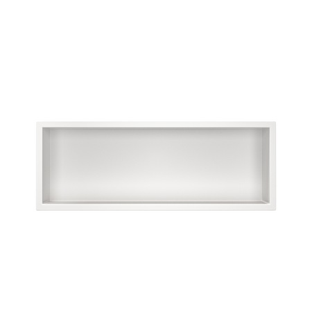 Balneo WALL-BOX ONE White 60x20x10 cm white stainless steel recessed shelf with collar