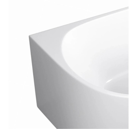 Balneo Avola right corner freestanding bathtub 170 x 80 cm white acrylic with stainless steel frame and 6 stabilizing legs with overflow and mirror gold drain